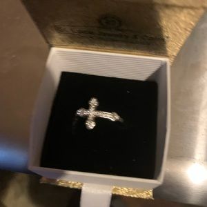 Diamonique cross ring